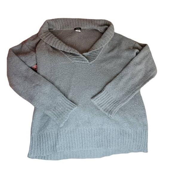 J. Crew Mohair Wool Blend shawl collar gray sweater size S - Picture 2 of 2